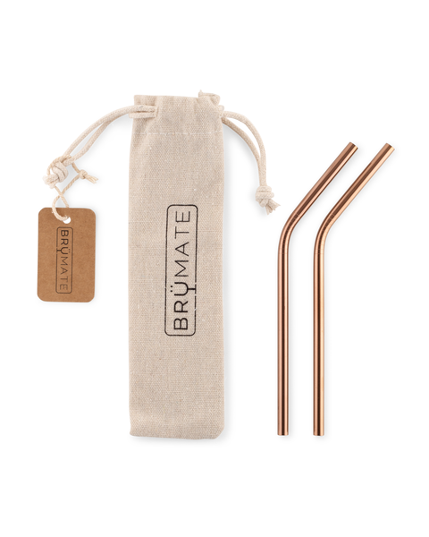 Stainless Steel Reusable Straws | Rose Gold | Small - Party Ready
