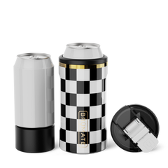 Hopsulator Trio V2 | Black & White Checker | 12/16oz Standard Cans - Deep Clean